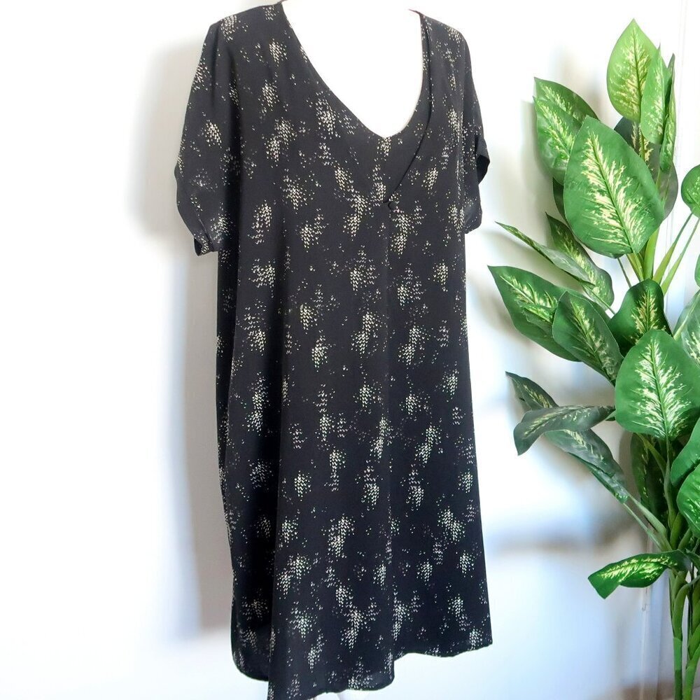 Seraphine Black White Print Woven Maternity & Nursing Dress Workwear Size 14